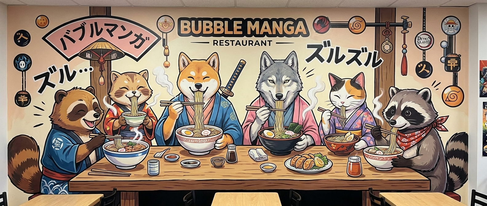 Ambiance du restaurant Bubble Manga
